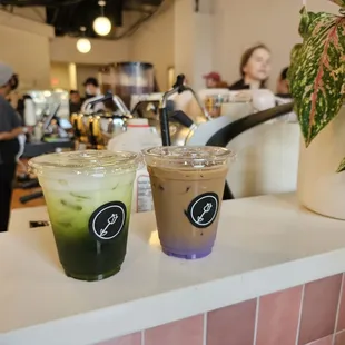 Green Thai Tea &amp; Ube Iced Coffee