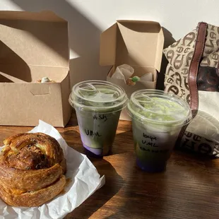 Iced ube matcha