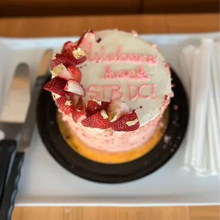 Strawberry passionfruit cake