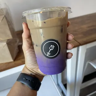 Iced ube coffee