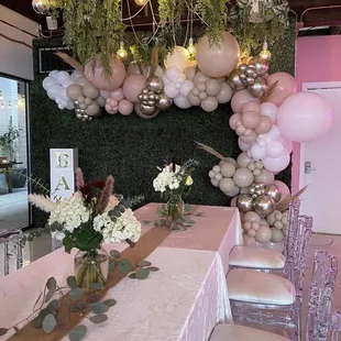 Photo wall and table setup