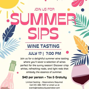 Summer Sips Wine Tasting