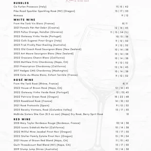 Wine List
