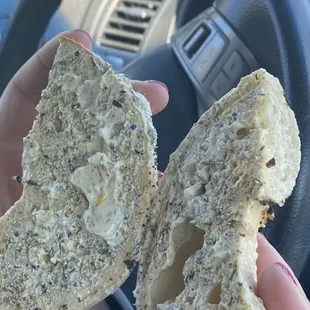 Barely any cream cheese