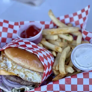 Fried Egg Cheeseburger