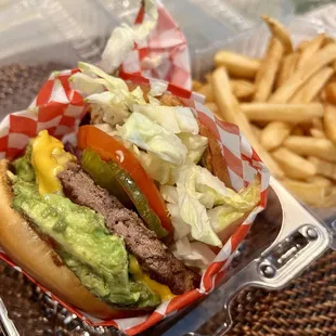 Guacamole  cheeseburger! Yummy!