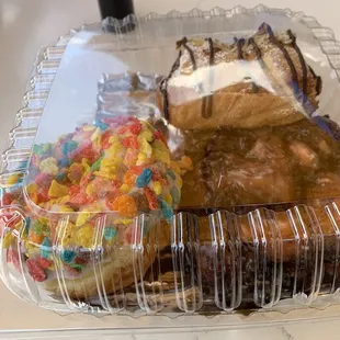 Fruity Pebbles, Almond Croissant and Blueberry Fritter