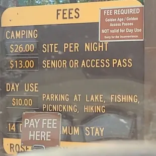 Senior fees for camping