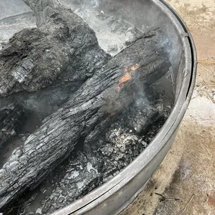 The huge fire pit our fire was in!