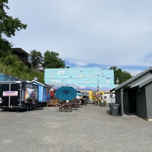 food trucks parked in a parking lot