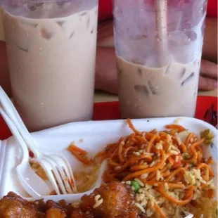 Chinese food and milk tea!
