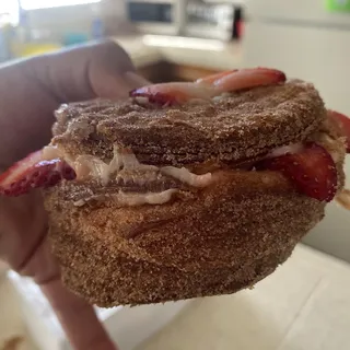 Strawberry cream cronut