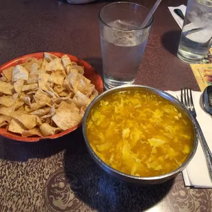 large bowl of egg drop soup