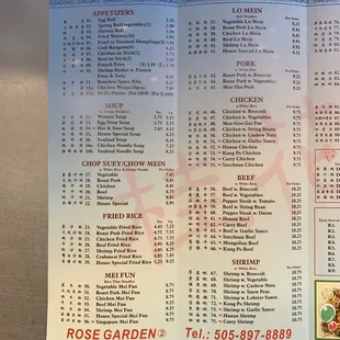 menu
