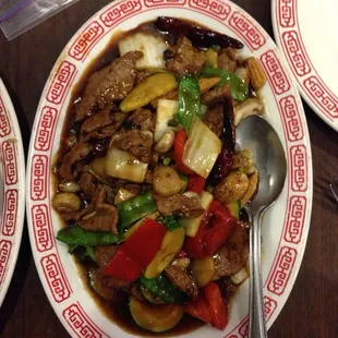 Hunan beef stir fried