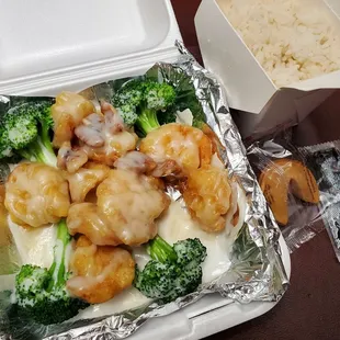 Honey walnut shrimp ($12.95, either as takeout price or simply a price higher than listed on takeout menu)