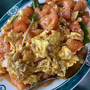 Tomatoes w/ Scramble Eggs was tasty