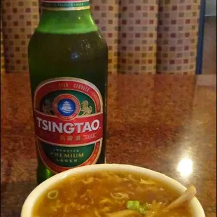 What a better way to begin lunch than with a bowl of &quot;Hot and Sour&quot; soup, and a Tsingtao beer?