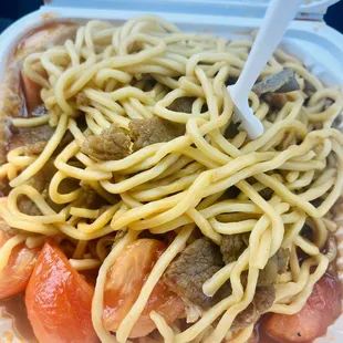 Tomato Beef chow mein