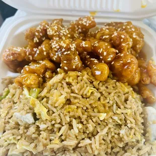 Sesame chicken combo plate