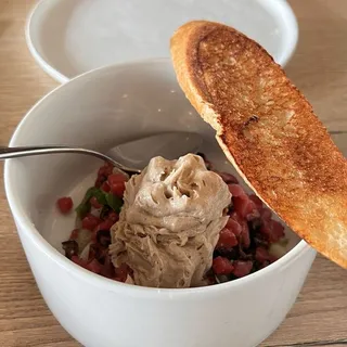 Beef Tartare with Smoked Mozzarella Mousse
