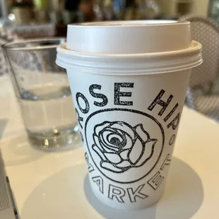 a cup of coffee on a table