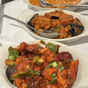 Chicken Chili, Aloo Baingan, Chicken Tikka Masala