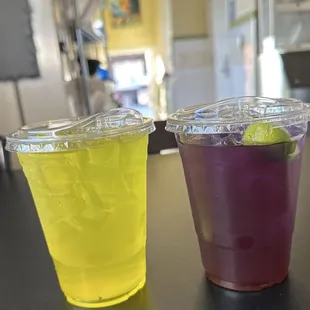 Iced Lemongrass-Pandan Tea / Iced Butterfly Pea Tea