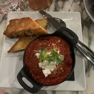 Wagu Meatballs. It's a small portion ..so they say but we were so stuffed, you get bread &amp; can dip it in the sauce ..so yummy.