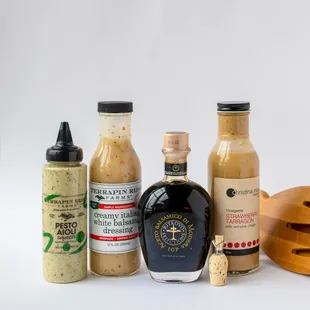 Wide selection of sauces, dressings, and oils.