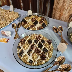 Eggplant dip, and barbari bread