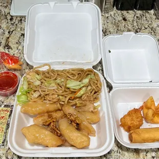 Combination dinner special, honey walnut shrimp. Absolutely Delicious 5+ STARS!! Great Food &amp; Best Service In Town!!