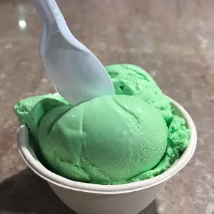 Vegan pandan ice cream