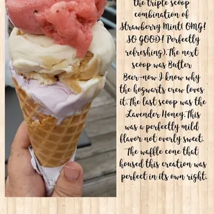 All I can say is O.M.G all flavors pictured were great, but that strawberry mint of top, summer on a cone.