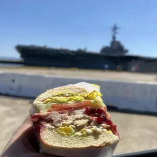 The Alameda sandwich next to USS Hornet. About as Alameda as it gets