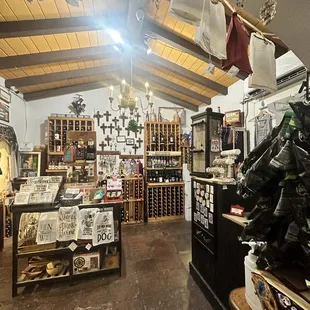 the inside of a wine shop