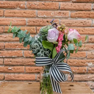 Farmers Market Jars make a great vanity or coffee table arrangment!