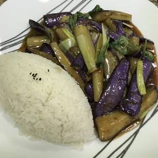 Eggplant with Basil and Rice
