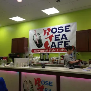 At the soft opening for new Rose Tea Cafe on Craig!