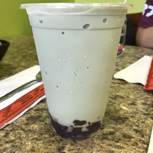 Matcha Smoothie with Red Bean