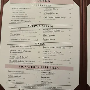 menu