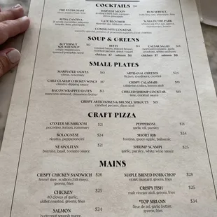 menu