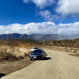 Parking outside the campgrounds on the road side (free)