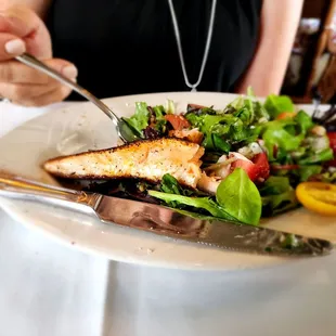 Salmon added to a salad, didn't get a chance to taste it....  Must have been fantastic!