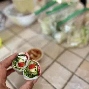 BBQ Pork and Shrimp Salad Rolls