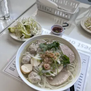 Peppery Pork Ball Noodle Soup