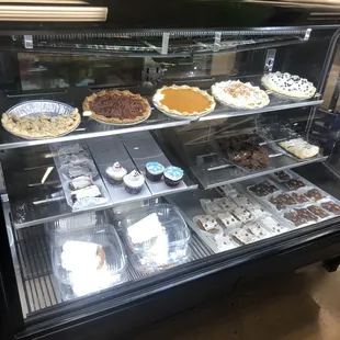 a display of pies and pies