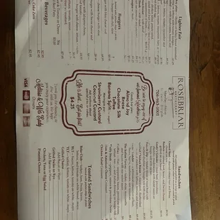 Menu! Gotta love a placemat menu