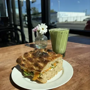 Squash focaccia sandwich - VERY SPICY