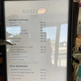 menu